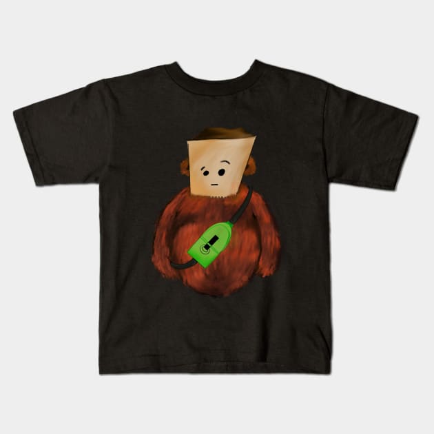 Teddy and his green bag Kids T-Shirt by Stephanie Kennedy 